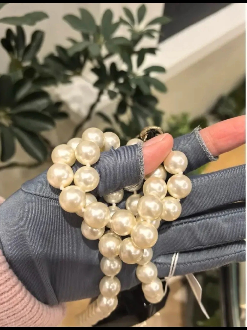 VIP Precision Black and Pearl Crystal CC Pendant Necklace